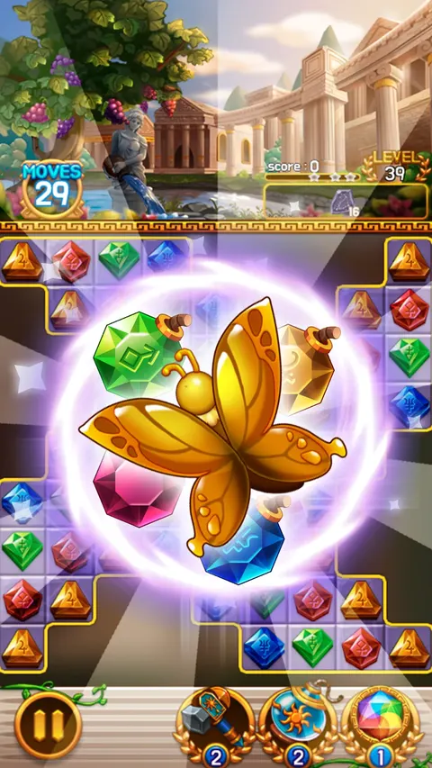 Captura de tela de Jewel Athena: Match 3 blast: Combos no templo grego