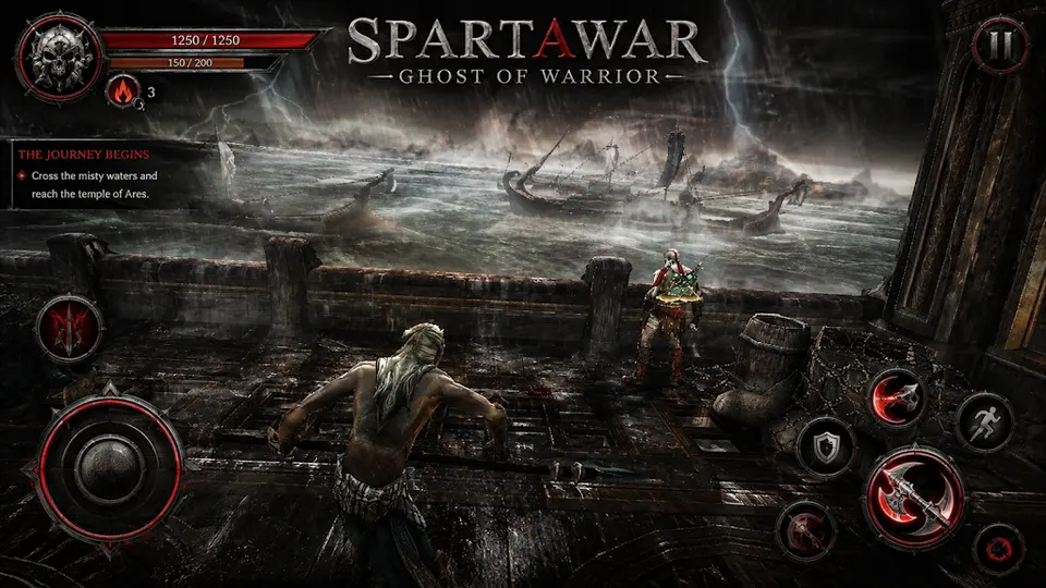 Captura de tela de SPARTAWAR: Ghost Of Warrior: Batalha em ruínas antigas