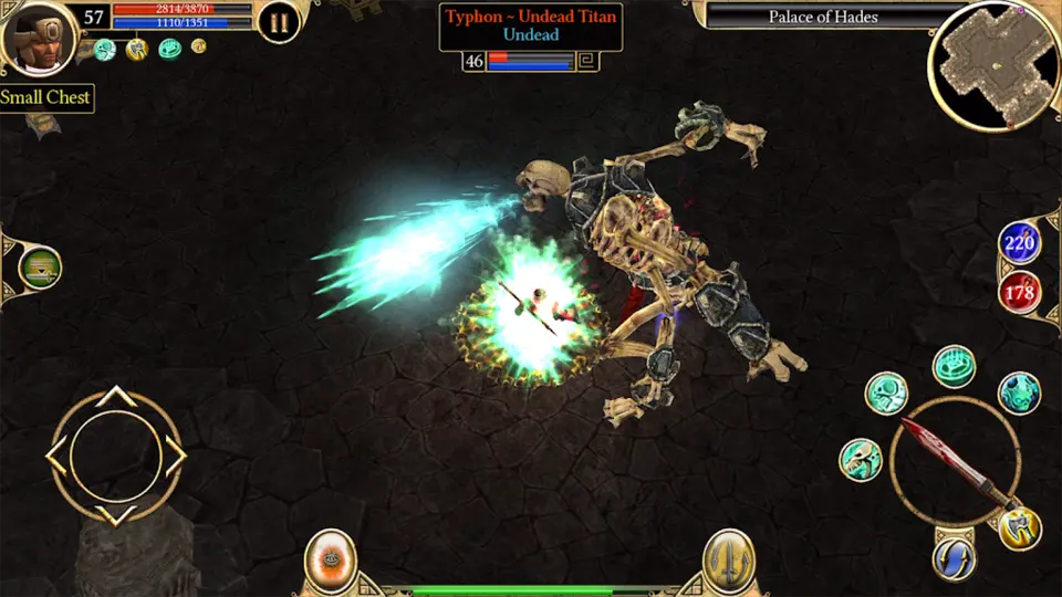 Captura de tela de Titan Quest: Uso de habilidades contra inimigos